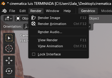 Configuración técnica del renderizado en Blender utilizando el formato FFmpeg Video y el códec H.264 para obtener un archivo MP4 de alta calidad