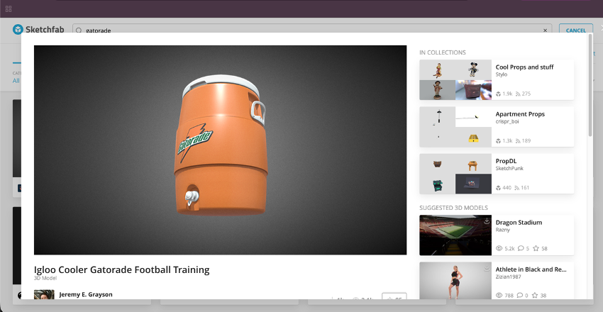 Dispensadores de Gatorade importados y duplicados en la escena