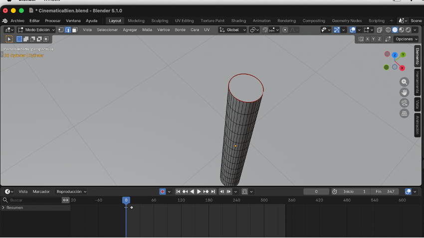 Vértices seleccionados en modo Solid para aplicar costuras UV