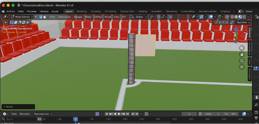 Plano insertado y ajustado como tela del banderín de esquina
