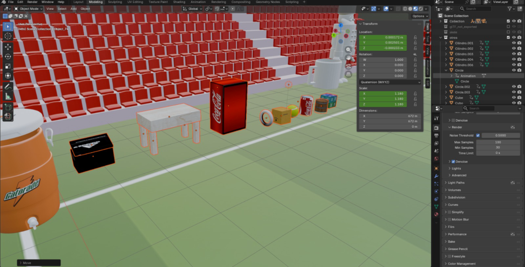 Modelos 3D de trabajos anteriores importados a la cinemática con Append