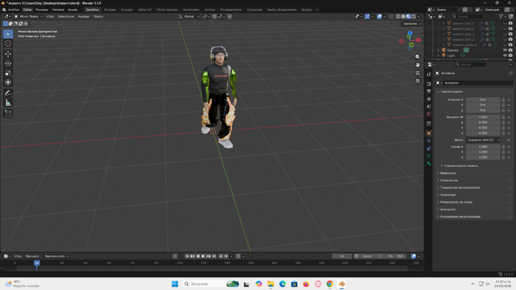 Solución al error de texturas moradas en Blender mediante la reasignación manual de materiales originales tras pasar por Mixamo