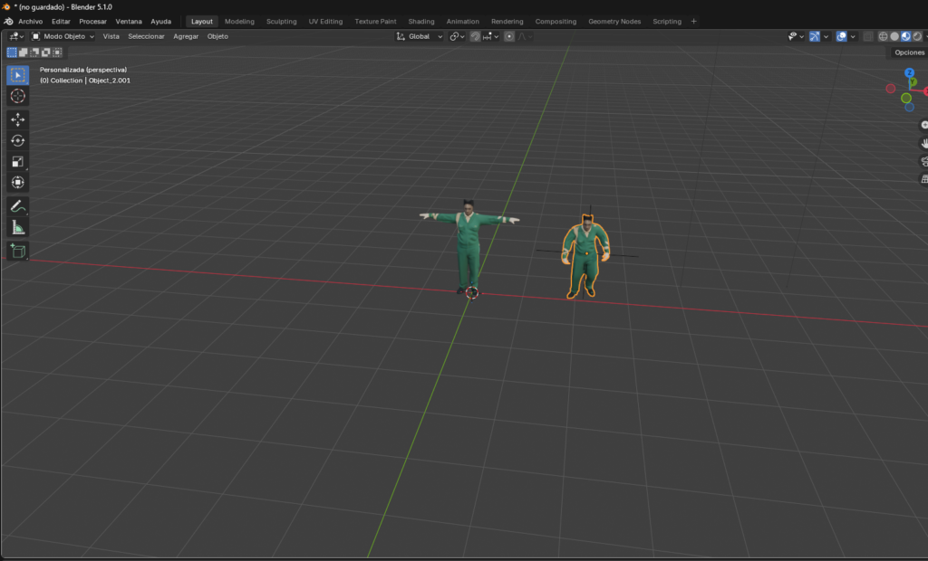 Solución al error de texturas moradas en Blender mediante la reasignación manual de materiales originales tras pasar por Mixamo