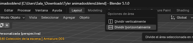 Vista de la línea de tiempo en Blender con múltiples pistas de animación sincronizadas para una secuencia cinematográfica natural