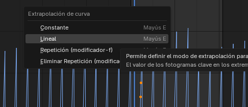 Aislamiento de la curva de movimiento de las caderas (hips) en el editor de curvas de Blender para refinar el desplazamiento del rig