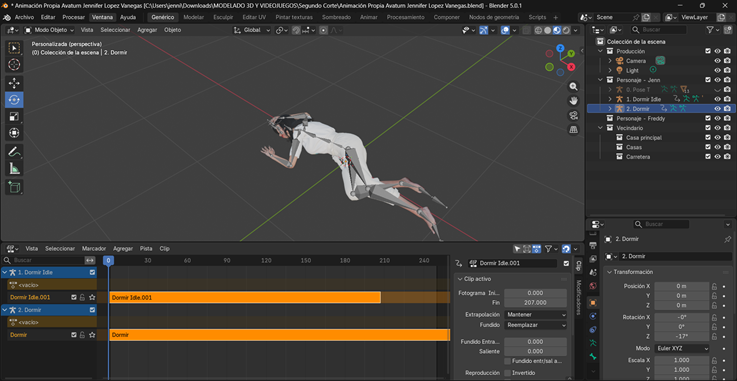 Creación de cinemática: Uso del NLA