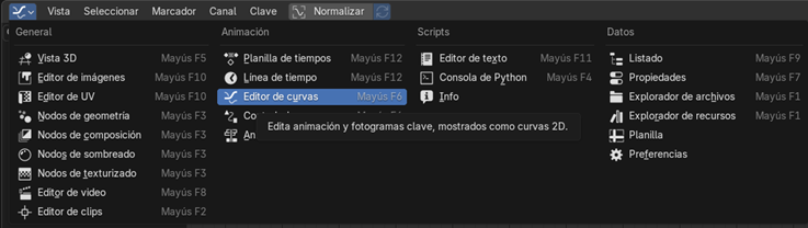 Creación de cinemática: Uso del Editor de curvas