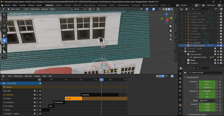 Creación de cinemática: Ajustes de posición de la casa para que coincida con el Avatar