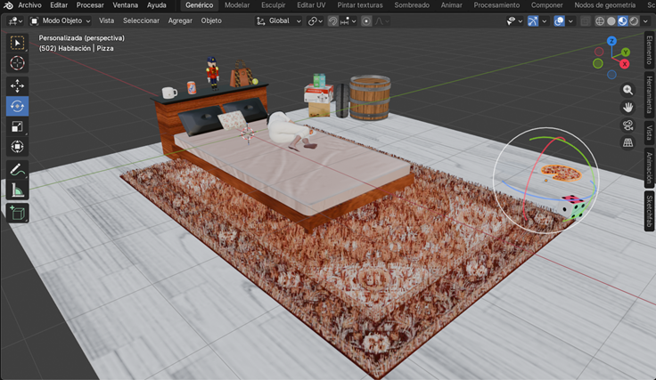 Creación de cinemática: Asignación de textura a la alfombra