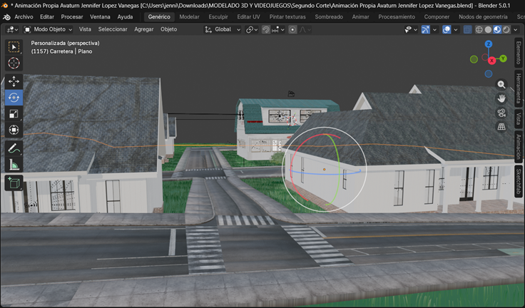 Creación de cinemática: Asignación de textura y sistema de partículas para el césped