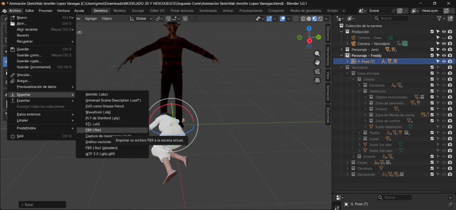 Creación de cinemática: Importación de animaciones personaje secundario