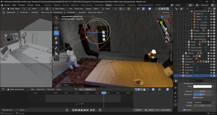 Creación de cinemática: Adición de más luces necesarias para aclarar la escena