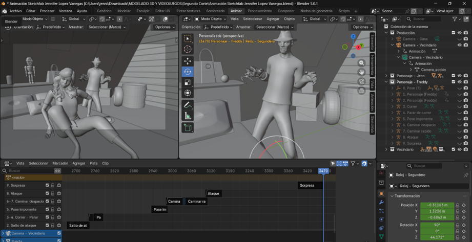 Creación de cinemática: Visualización de la toma final de la cinemática