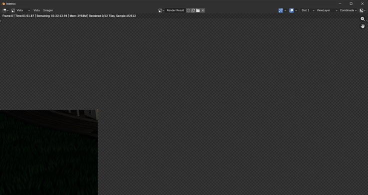Creación de cinemática: Proceso inicial de renderizado de un solo frame