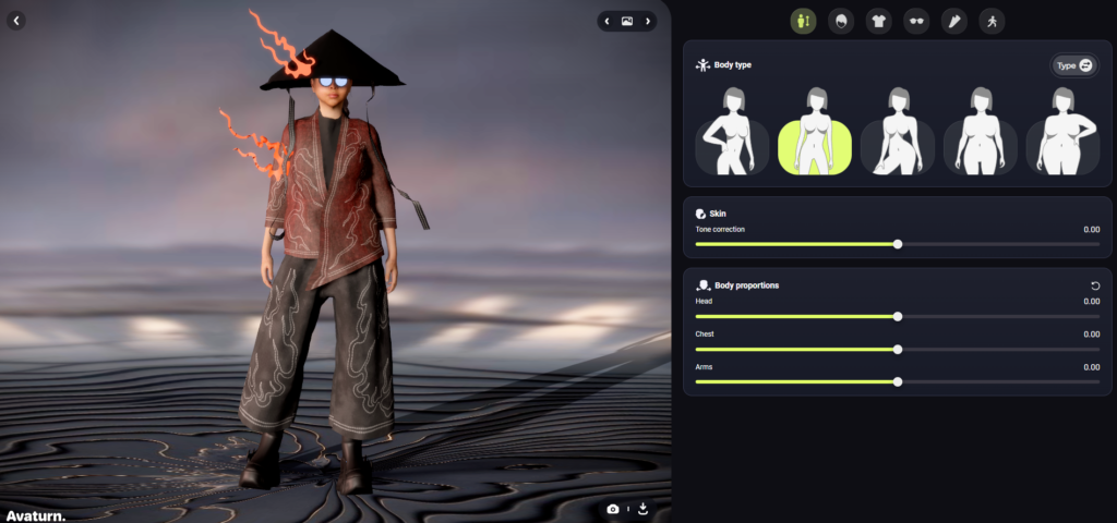 Figura 2 - Configuración del avatar en Avaturn