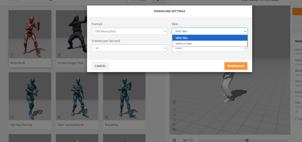Figura 8 - Descargando animaciones