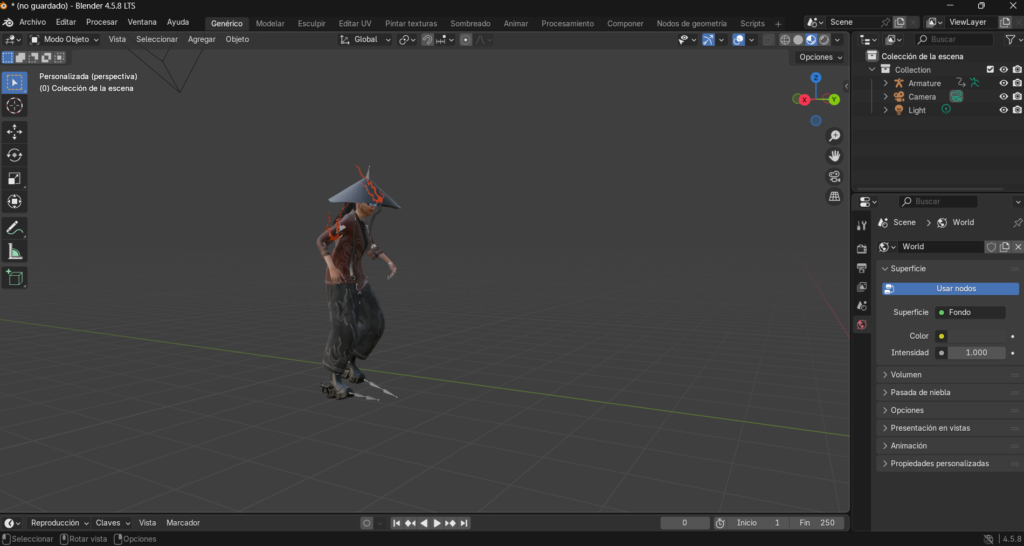 Figura 9 - Importando personaje con animación