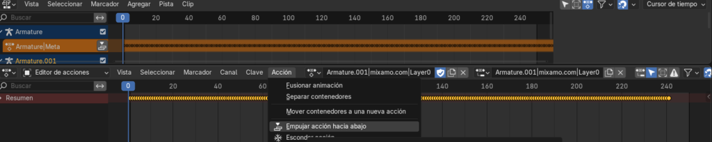 Figura 13 - Empujando animaciones