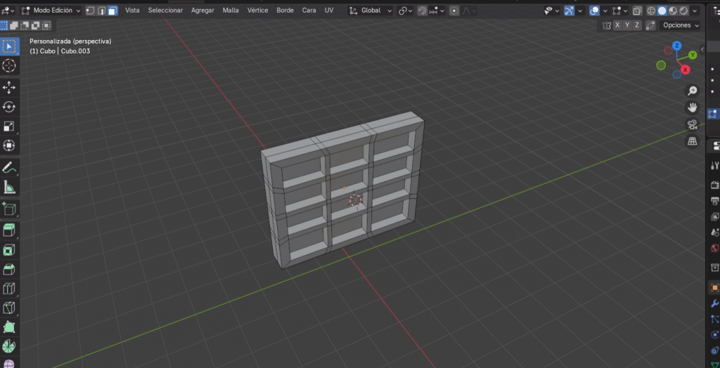 Figura 26 - Extrusión de caras de la bliblioteca
