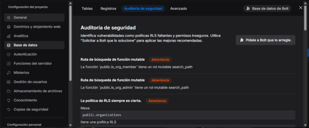 Seguridad aplicada en BoltAI