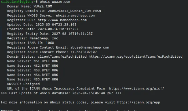 whois pokemon.waze.com hacking ético