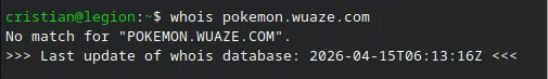 whois pokemon.waze.com 