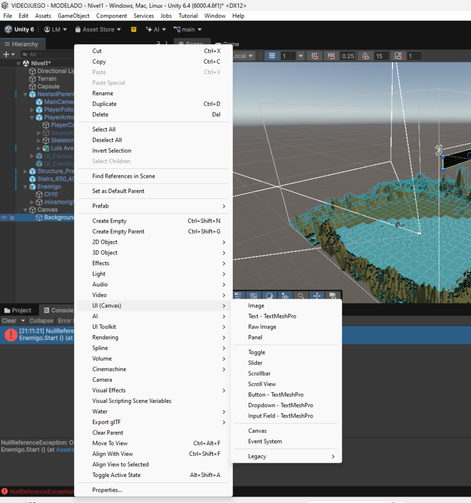 Barra de vida e interfaz de usuario (HUD) diseñada para el personaje del videojuego 3D.