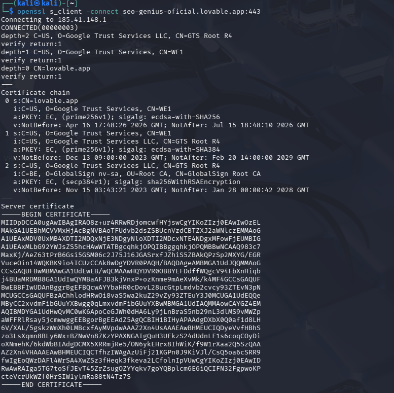 Comando certificado ssl. Para una página SEO hecha con Vibe Coding con Inteligencia Artificial