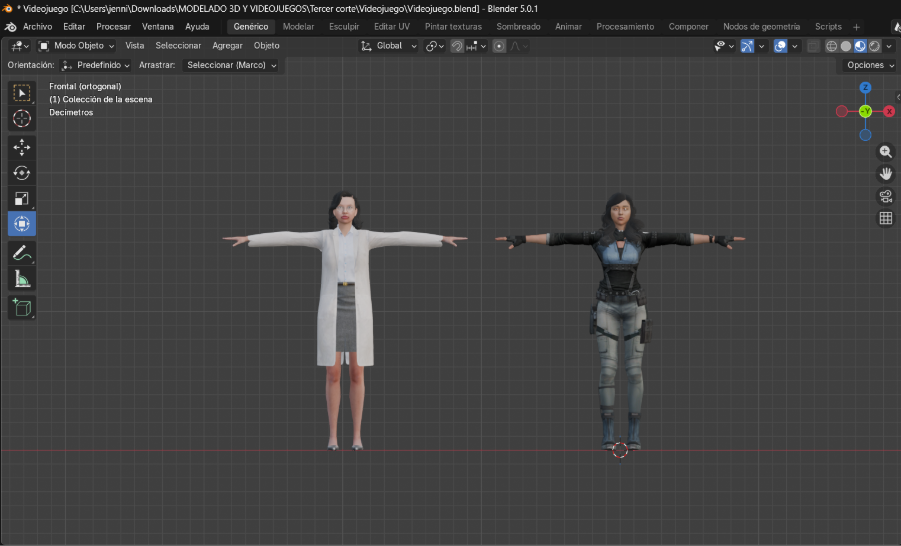 Imagen Final de los modelos a usar en el juego