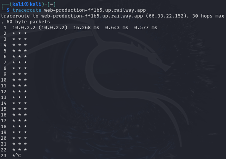 Traceroute a Respira CRM