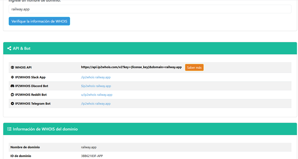 whois desde la web