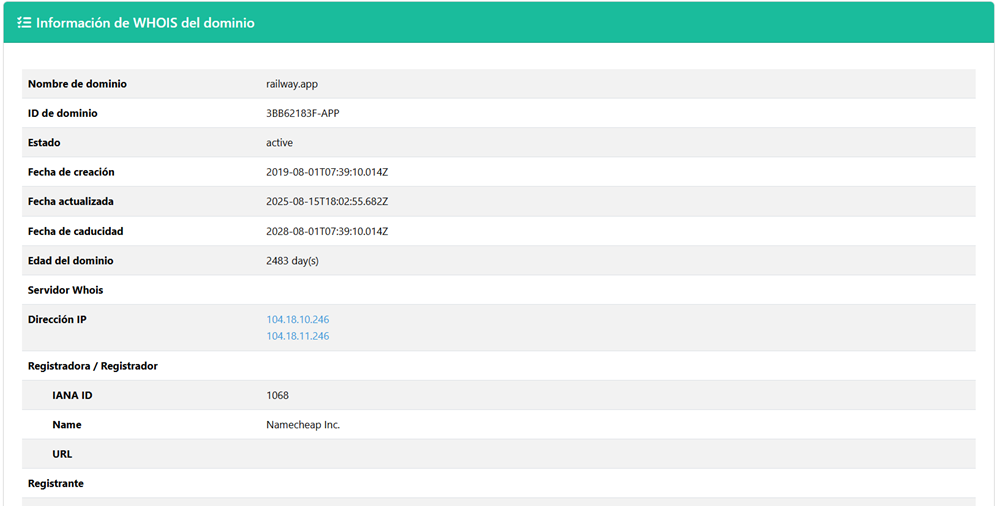 información del whois