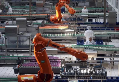 La evolución de las cuatro revoluciones industriales y su impacto en la administración de empresas Brazo robótico