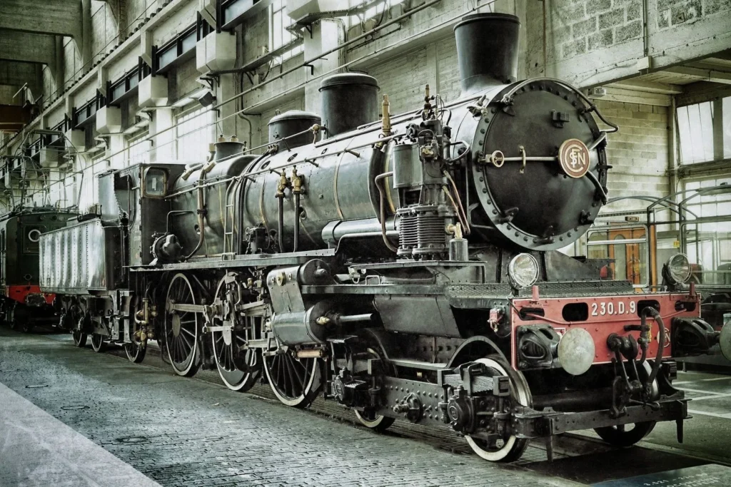 Locomotora de vapor.