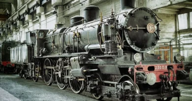 Locomotora de vapor.