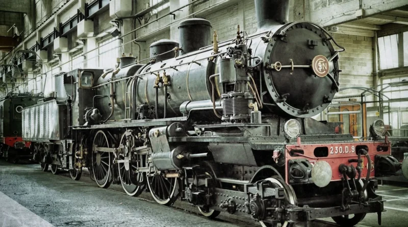 Locomotora de vapor.