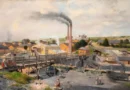 l cuadro representa el aspecto de Londres tras la Revolución Industrial. Realizado en óleo sobre lienzo en 1895, muestra un paisaje industrial europeo
