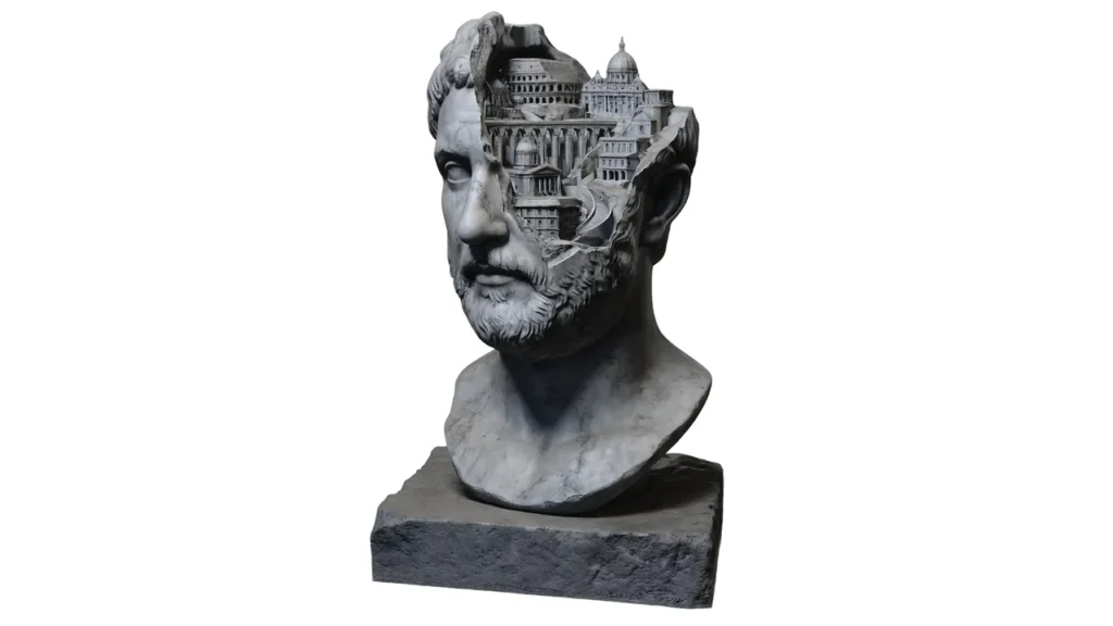 Figura de estatua generada por promts