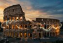 Visualización de Travel Tech y acústica sensorial frente al Coliseo de Roma