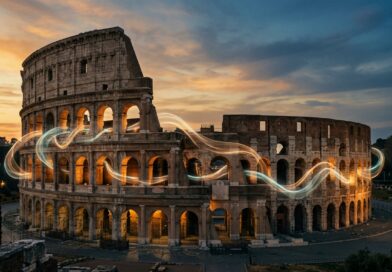 La trampa del checklist: por qué viajar te deja más agotado que tu trabajo y cómo el Travel Tech sensorial busca arreglarlo Visualización de Travel Tech y acústica sensorial frente al Coliseo de Roma
