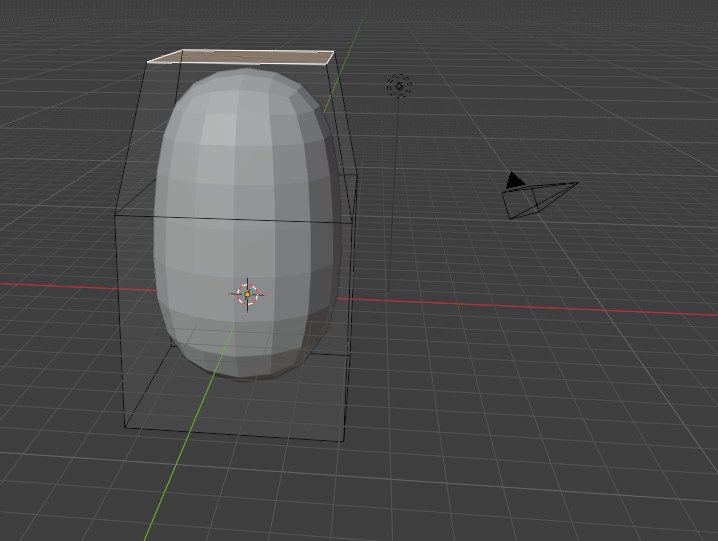 Cuerpo del tripulante de Among Us modelado en Blender a partir de una esfera