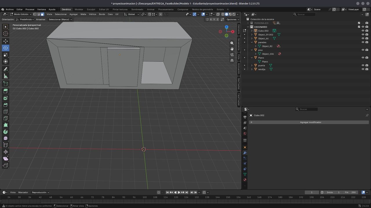 Caja eléctrica del escenario de Among Us modelada en Blender