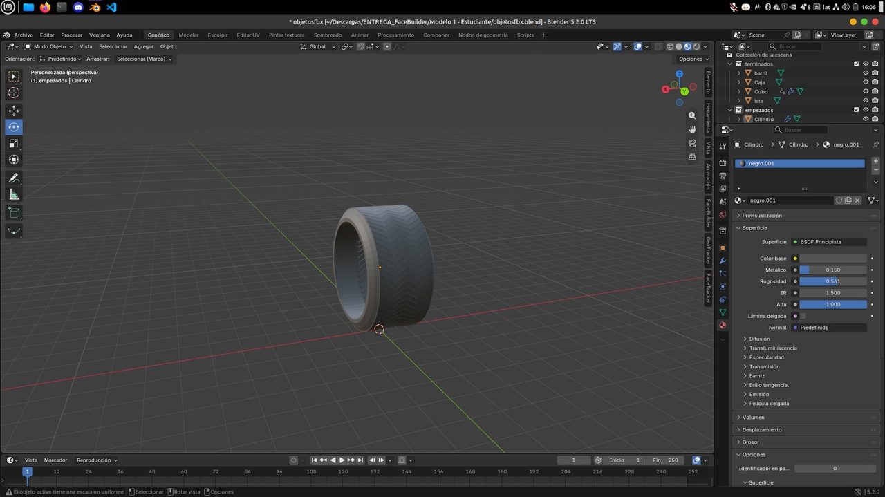 Llanta modelada en Blender