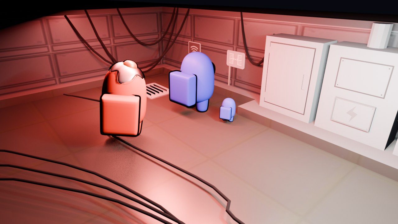 Instancias de luz de área en rojo en Blender