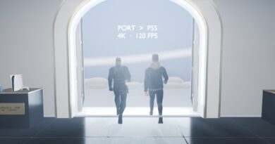 Cinemática en Blender: personajes escapan por las puertas del museo hacia el mundo PS5