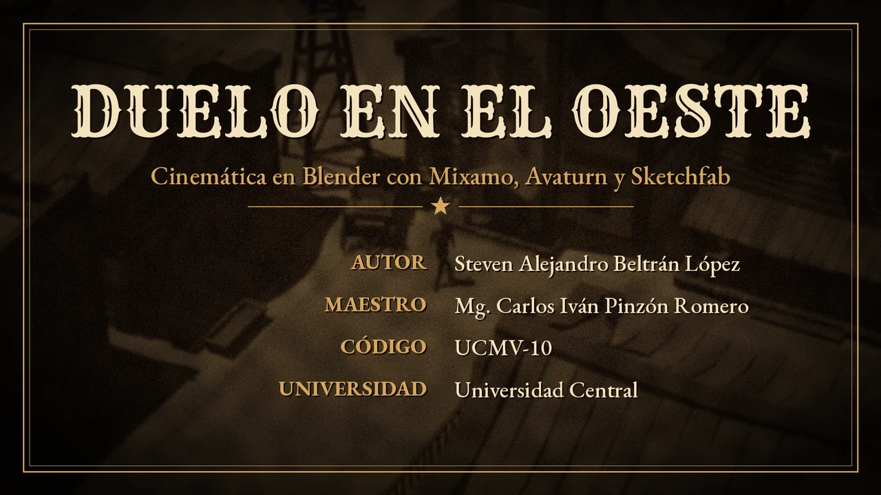 cinemática western en Blender: portada del video Duelo en el Oeste