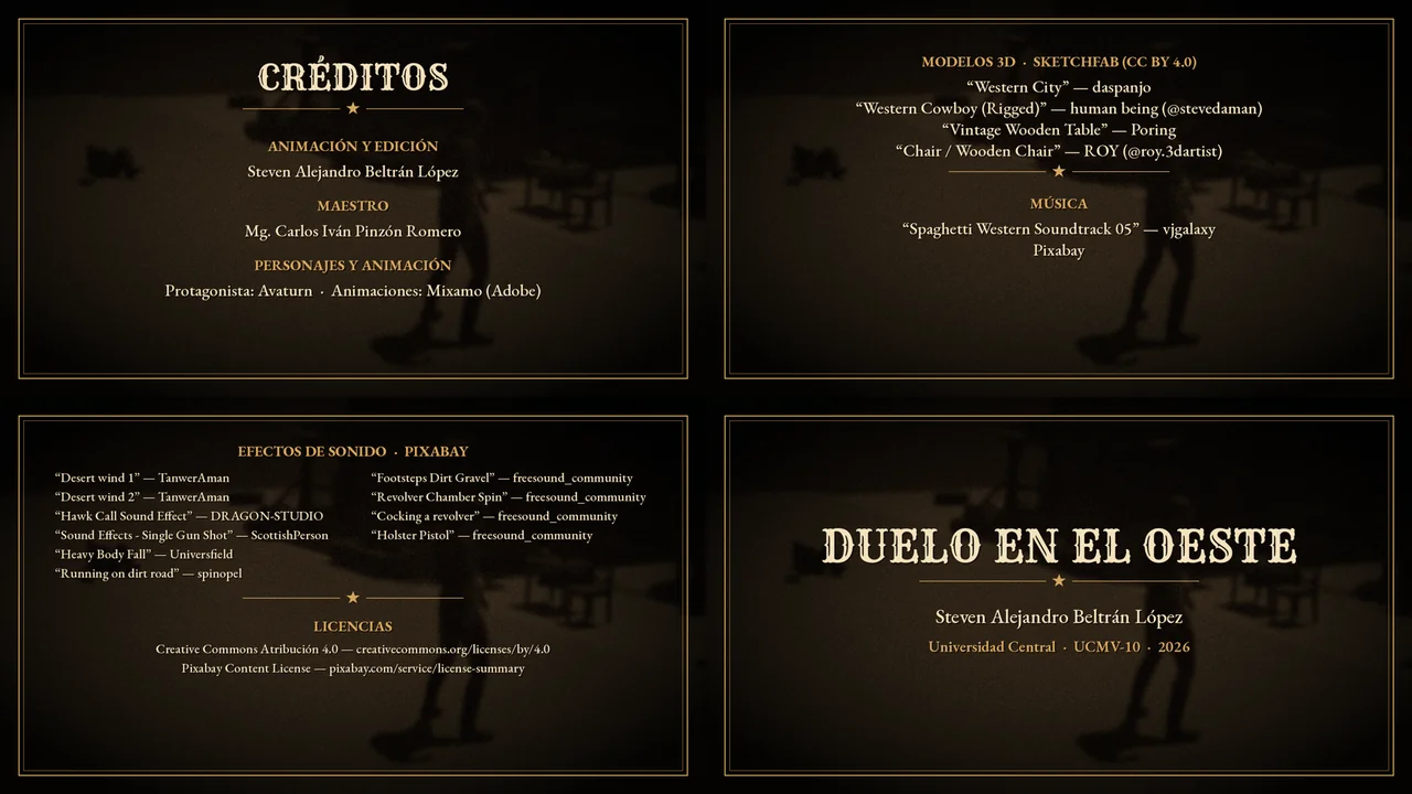 Tarjetas de créditos del video