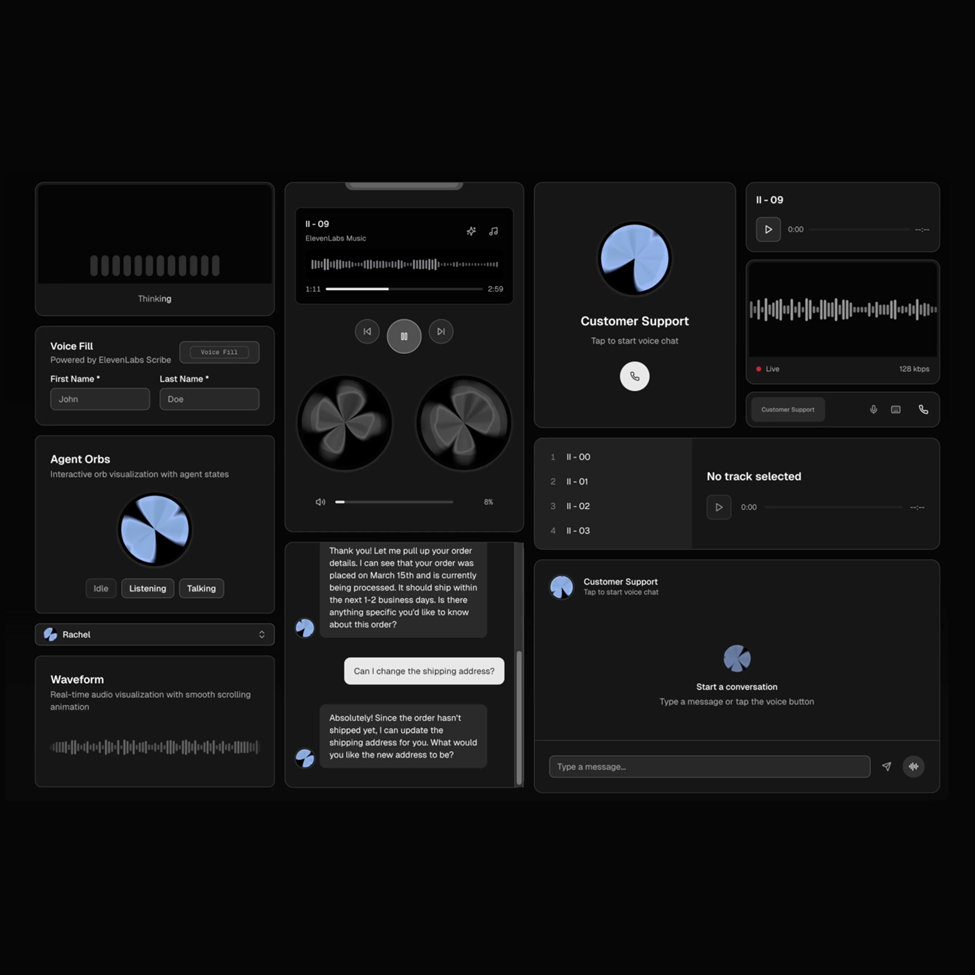 Interfaz de usuario de ElevenLabs
