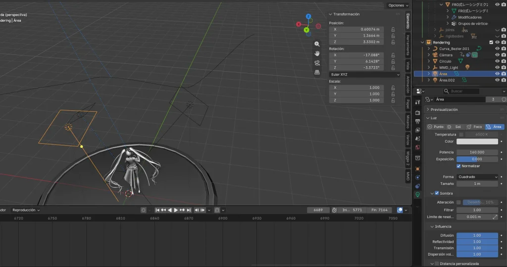 MMD en Blender: configuración de iluminación.